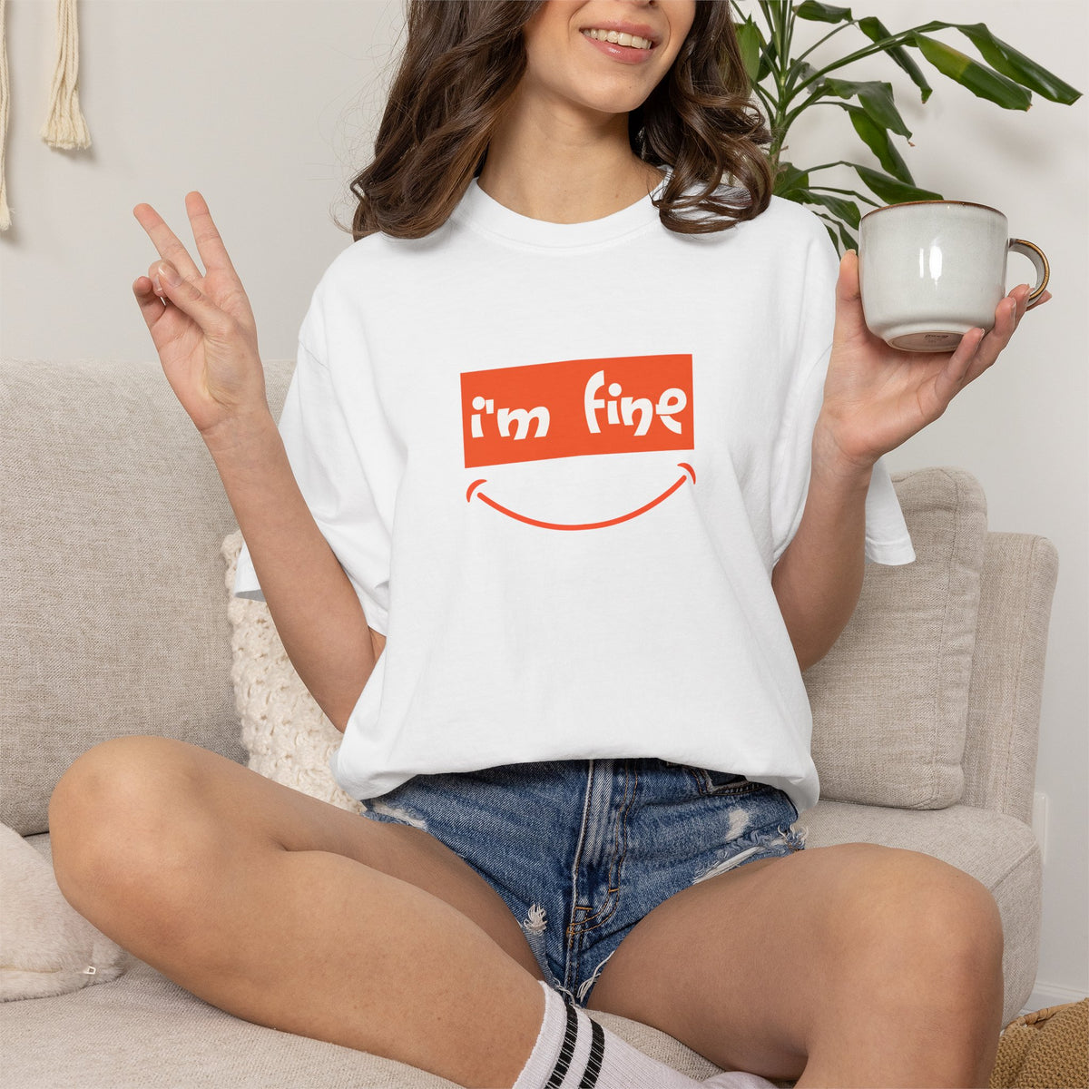 Comfort Colors® I'm Fine Shirt, Sarcastic Humor Shirt, Mental Health Shirt, Funny Therapy Gift, Therapy Shirt, Drowning Shirt, Gift for Her