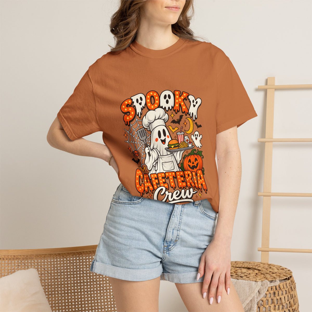 Comfort Colors® Spooky Cafeteria Crew Tshirt, Halloween Lunch Lady Gift, School Cafeteria Worker Graphic Tee, Funny Food Service Staff Shirt