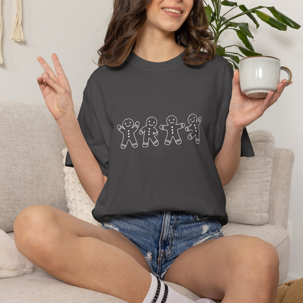 Comfort Colors® Gingerbread T-Shirt, Cute Christmas Cookie Lover Gift, Funny Gingerbread Family Gift, Minimal Holiday Baking Graphic Tee