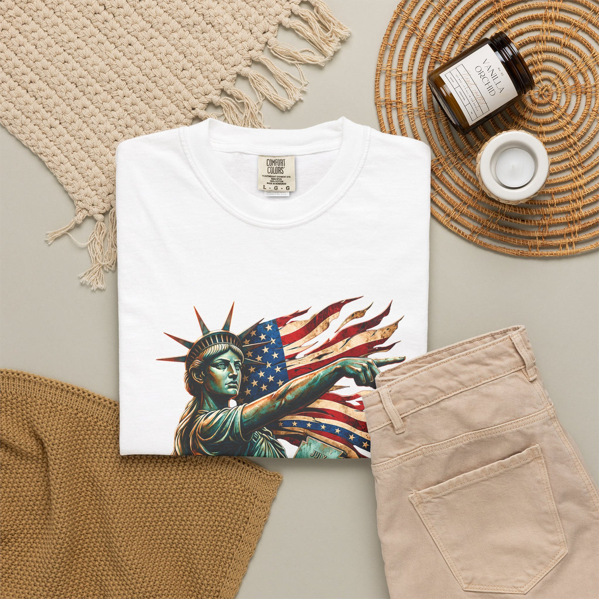 Comfort Colors® Sophie Cunningham Point Signature Basketball Shirt, Lady Liberty T-Shirt