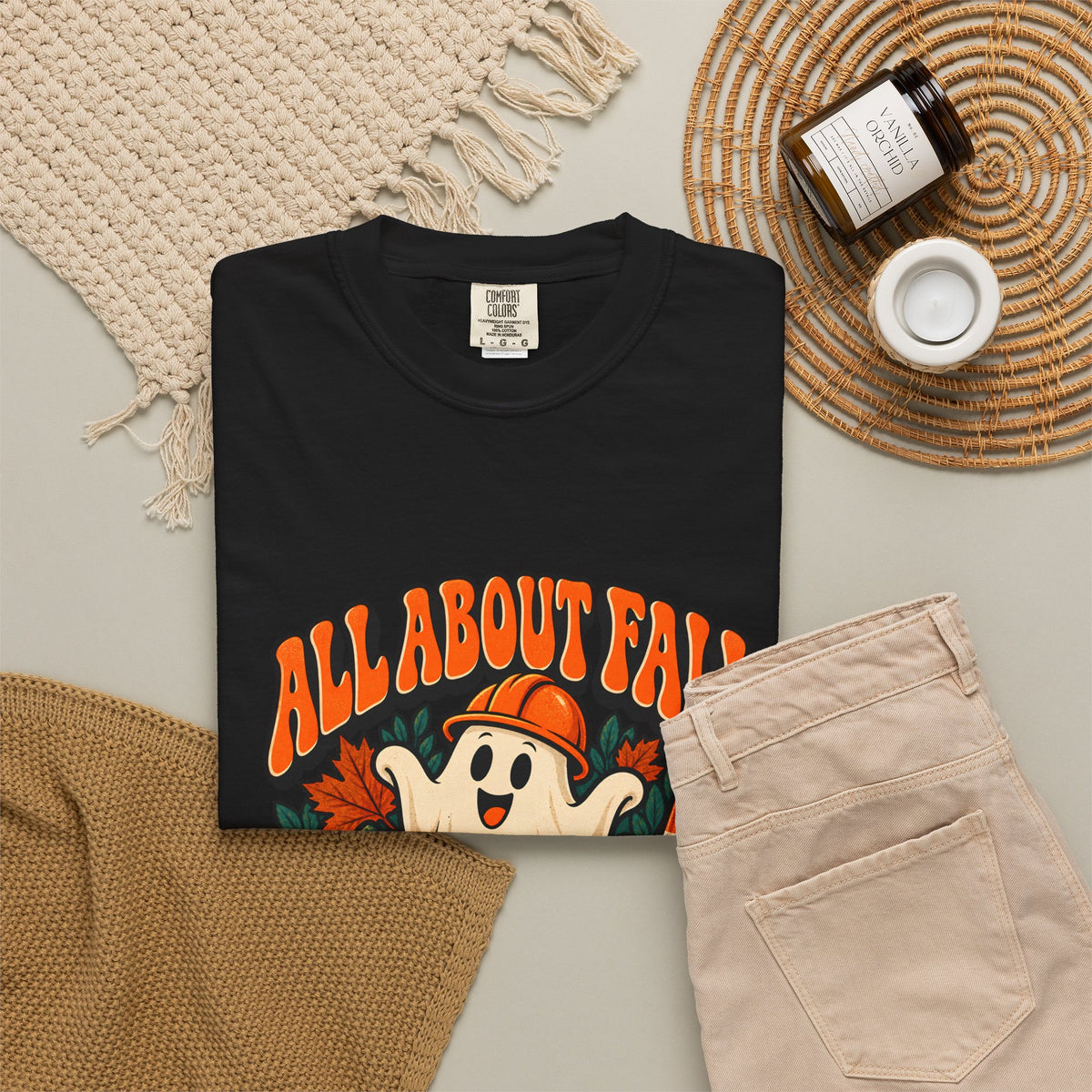 Comfort Colors® All About Fall Prevention T-Shirt, Funny Physical Therapist Gift, Halloween Occupational Therapy Graphic Tee