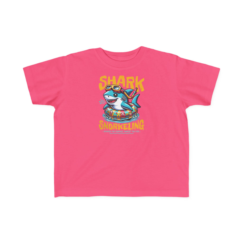Shark Snorkeling Toddler Shirt, Funny Kids Beach Tee, Shark Graphic Tshirt, Summer Vacation Shirt for Boys Girls, Pool Party Gift for Kids
