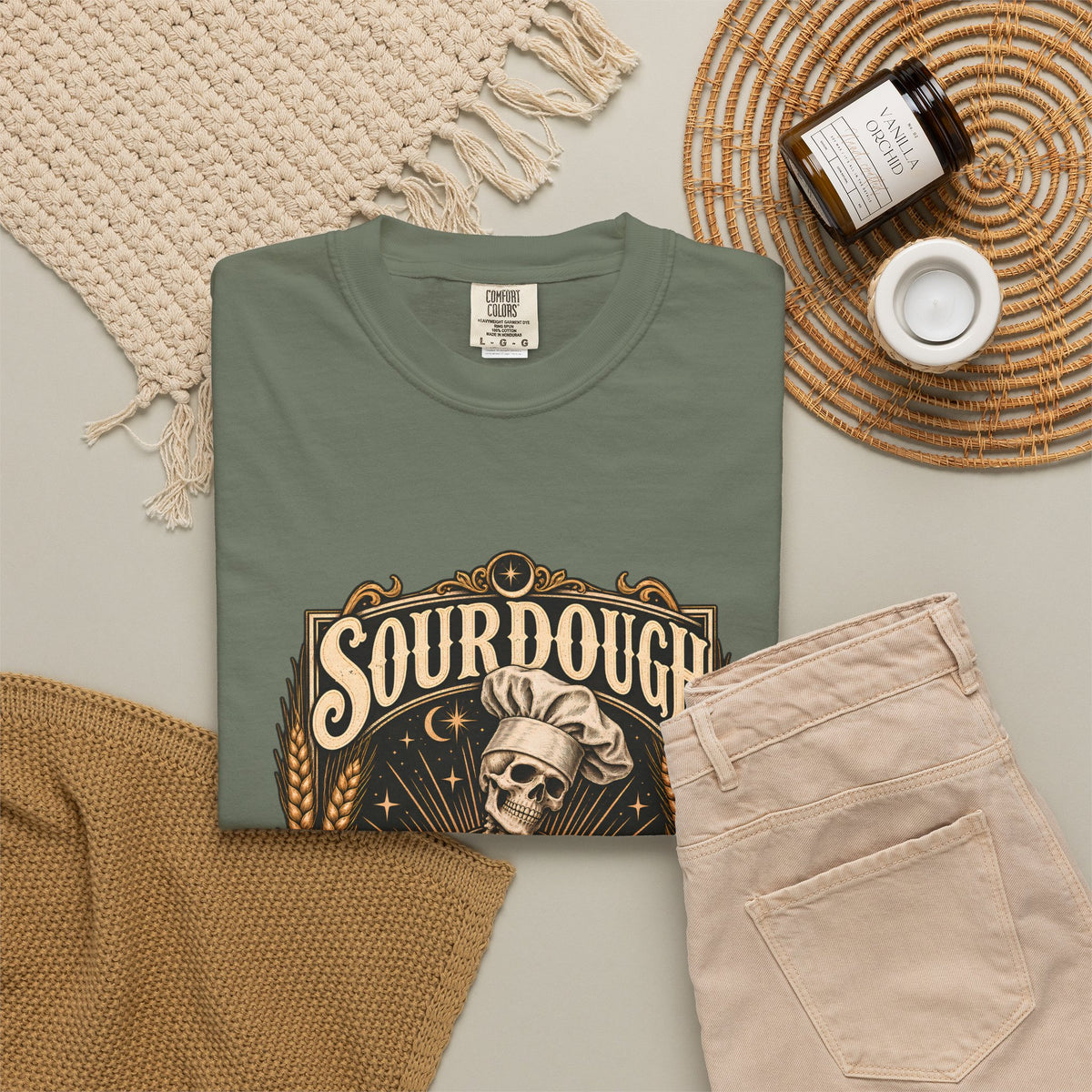 Camiseta Comfort Colors® Sourdough Because Regular Bread Is Stupid, regalo divertido para panadero de masa madre, amante del pan con esqueleto, camisa con humor sobre hornear
