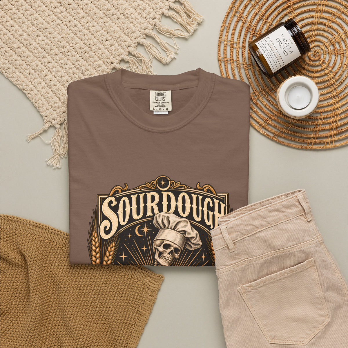 Camiseta Comfort Colors® Sourdough Because Regular Bread Is Stupid, regalo divertido para panadero de masa madre, amante del pan con esqueleto, camisa con humor sobre hornear