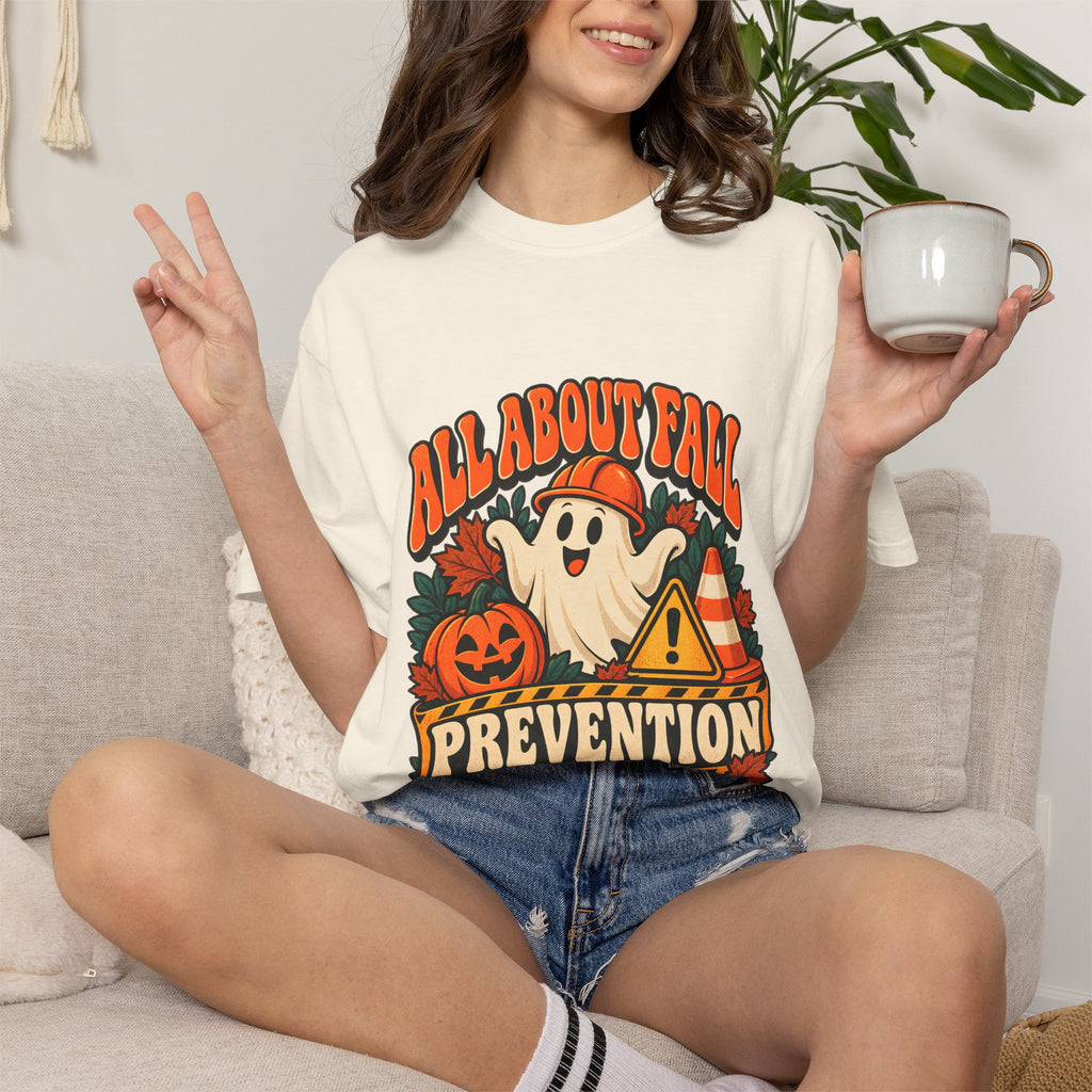 T-shirt Comfort Colors® All About Fall Prevention, cadeau amusant pour kinésithérapeute, t-shirt graphique pour ergothérapeute spécial Halloween