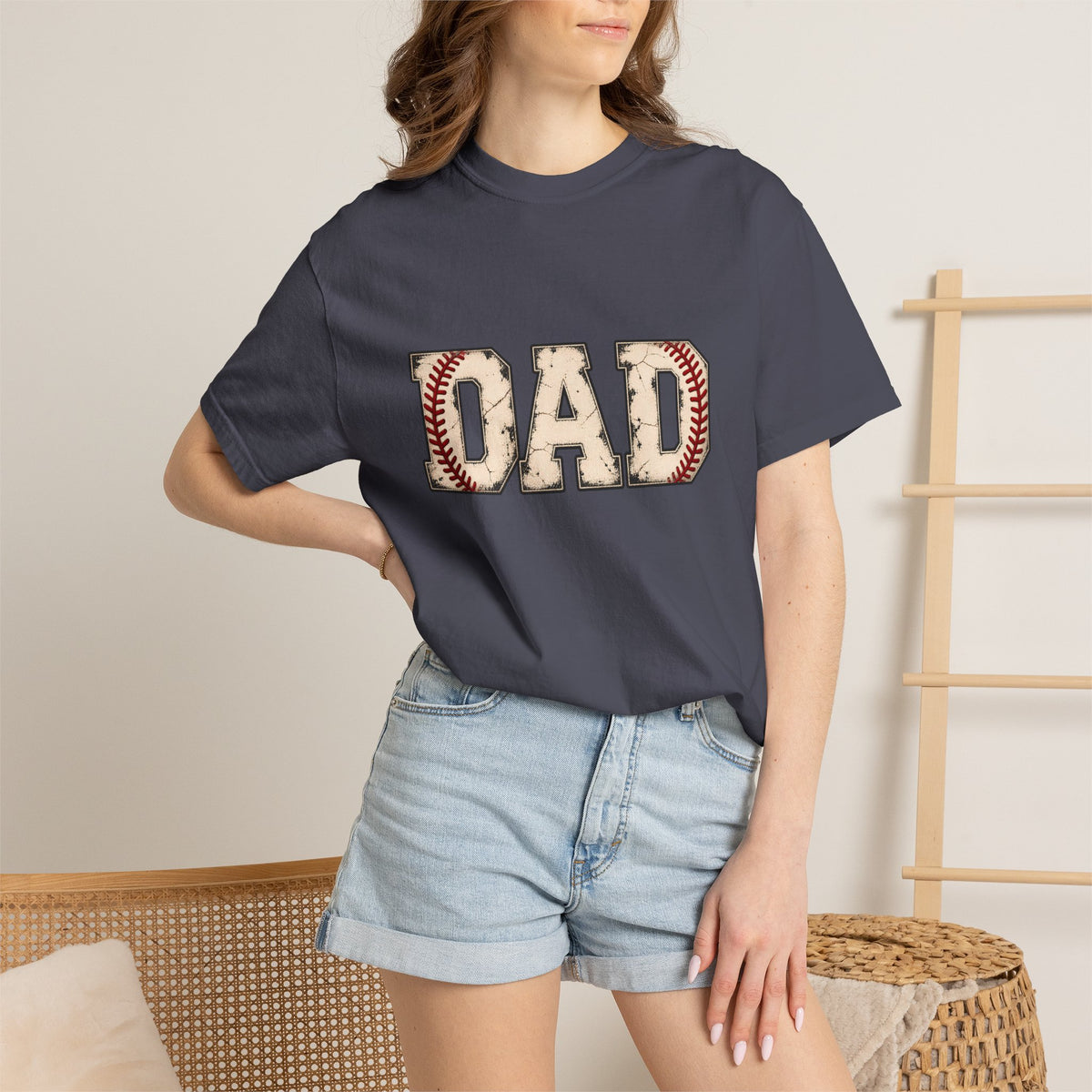 Comfort Colors® Baseball Dad T-Shirt, Vintage Baseball Father Gift, Sports Dad Game Day Graphic Tee, Baseball Player Dad Gift for Him