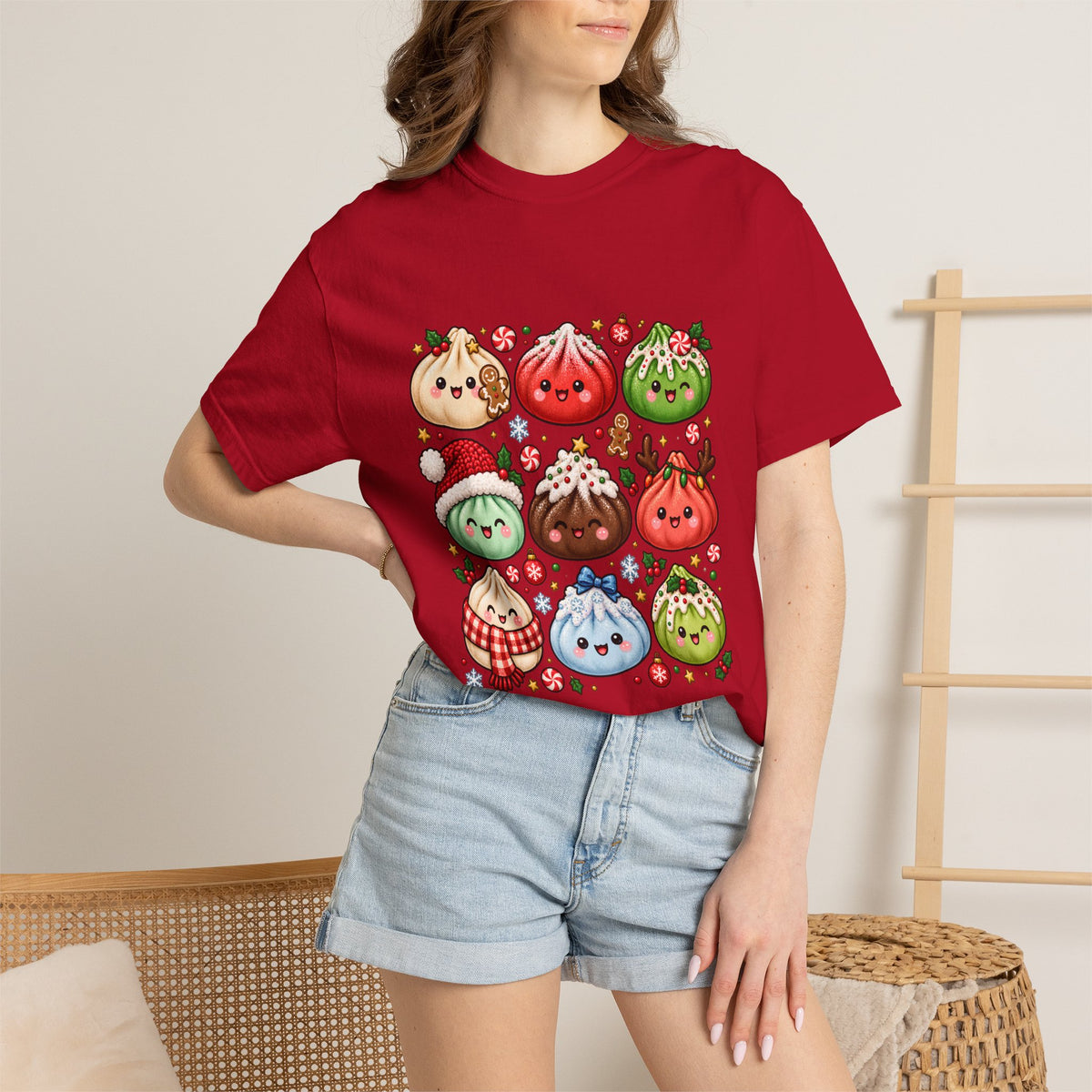 Comfort Colors® Cute Christmas Dumplings T-Shirt, Kawaii Holiday Food Lover Gift, Festive Dumpling Lover, Cute Christmas Foodie Gift