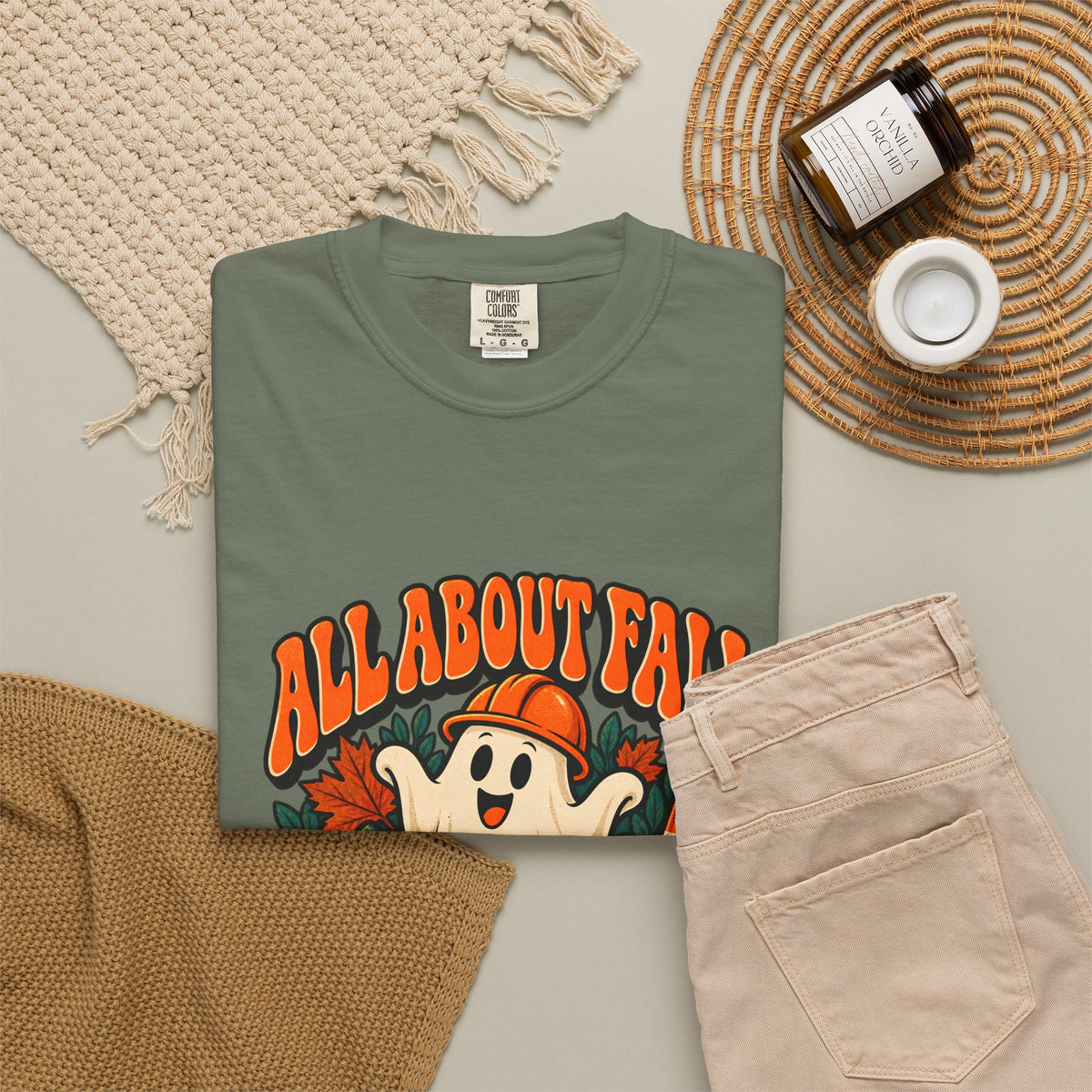 T-shirt Comfort Colors® All About Fall Prevention, cadeau amusant pour kinésithérapeute, t-shirt graphique pour ergothérapeute spécial Halloween