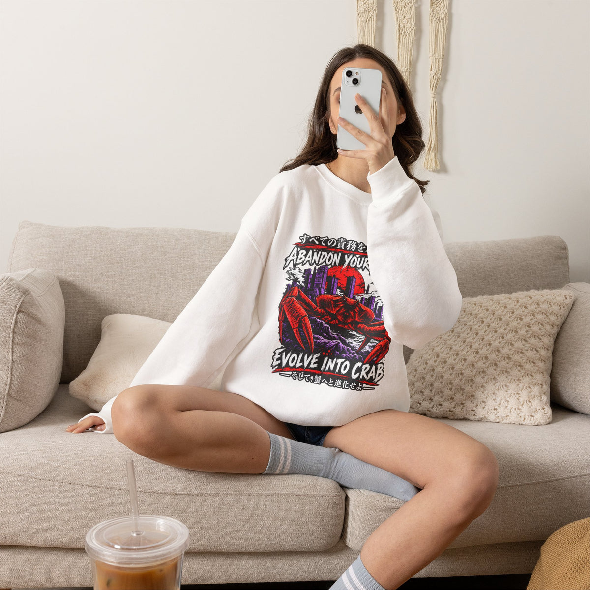 Abandon Your Duties Evolve Into Crab Funny Sweatshirt
