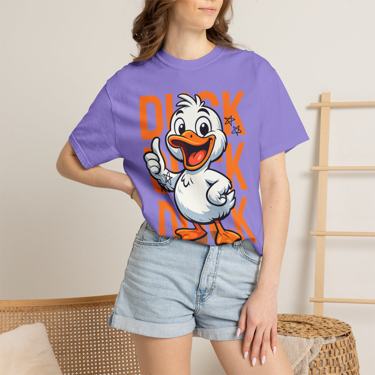 Comfort Colors® Funny Duck Shirt Orange, Cute Duck Graphic Tee, Humorous Animal T-Shirt, Minimalist Funny Shirt, Gift for Duck Lovers