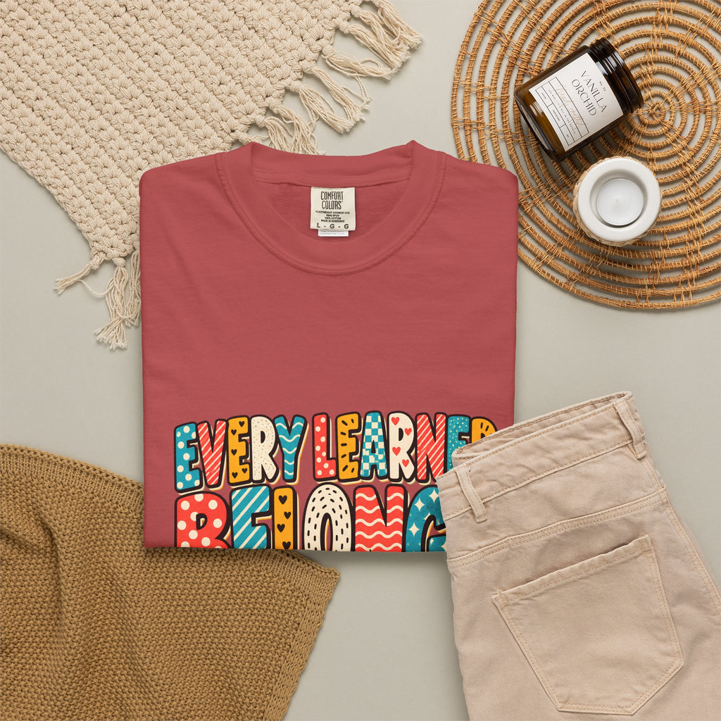 Comfort Colors® Every Learner Belongs T-Shirt, Inclusive Education Teacher Gift, Special Education Classroom, Back to School Teacher Shirt