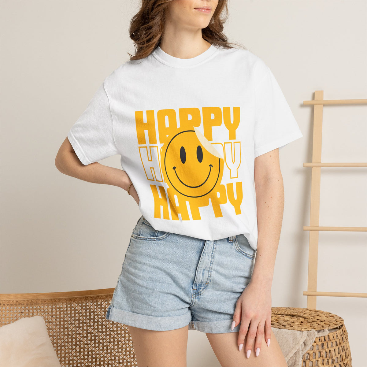 Comfort Colors® Retro Happy Smiley Face Shirt, 70s Vintage Smile Tee, Positive Vibes T-Shirt, Y2K Nostalgia Gift, Good Vibes Only