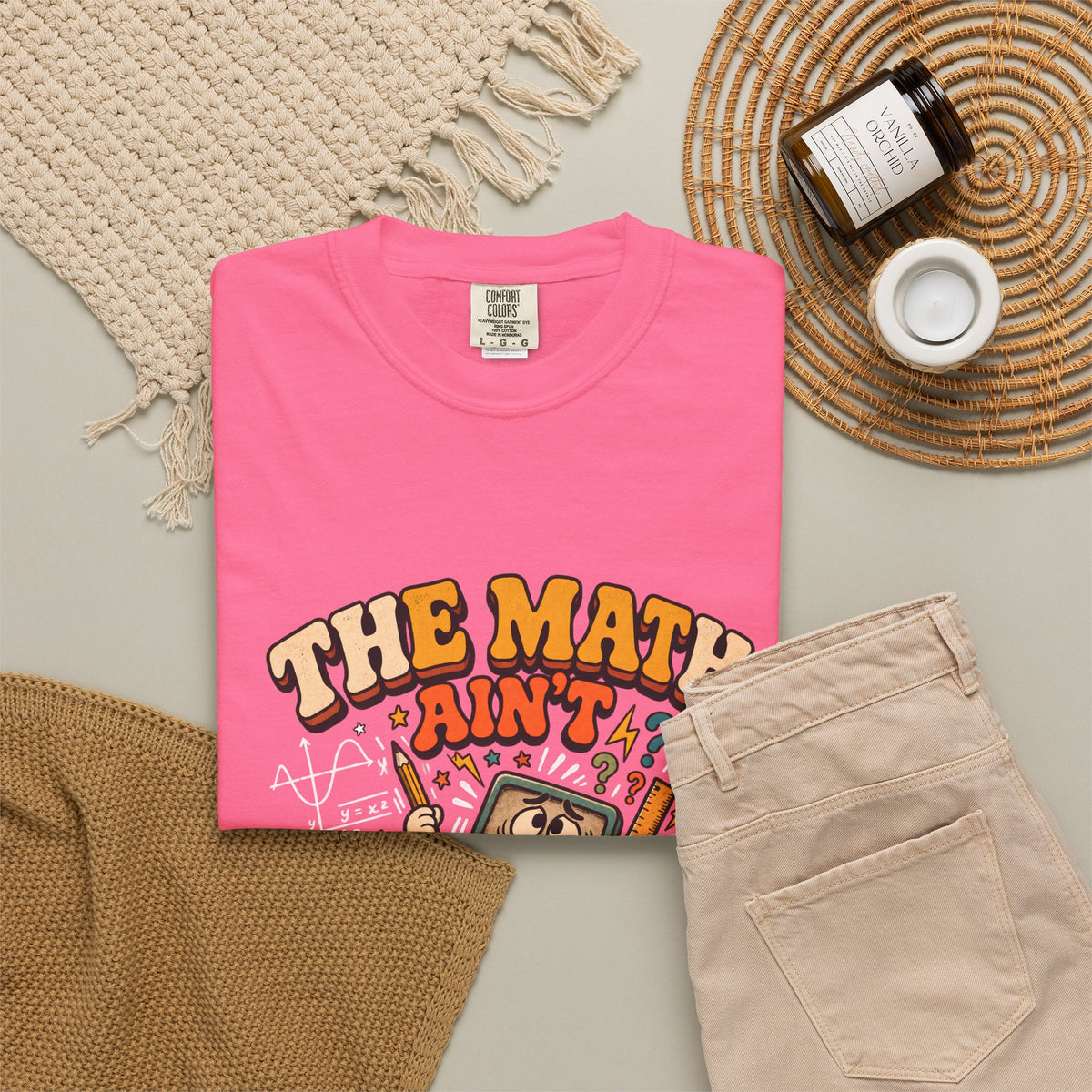 Comfort Colors® The Math Ain't Mathin' T-Shirt, Funny Math Teacher Gift, Retro Calculator Classroom Graphic Tee, Math Student Humor Shirt