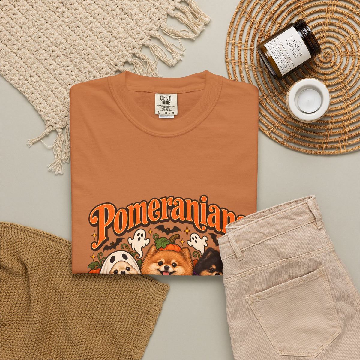 Comfort Colors® Pomeranians Because People Are Creepy Shirt, Funny Pomeranian Lover Gift, Halloween Dog Mom Graphic Tee, Spooky Pom Dog Gift