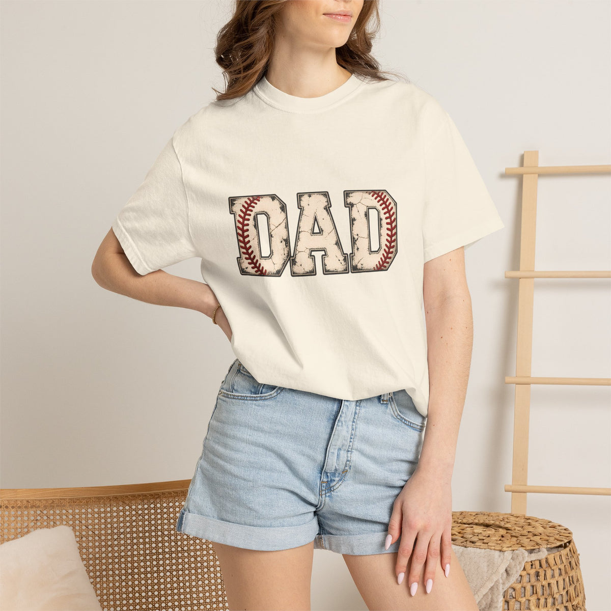 Comfort Colors® Baseball Dad T-Shirt, Vintage Baseball Father Gift, Sports Dad Game Day Graphic Tee, Baseball Player Dad Gift for Him