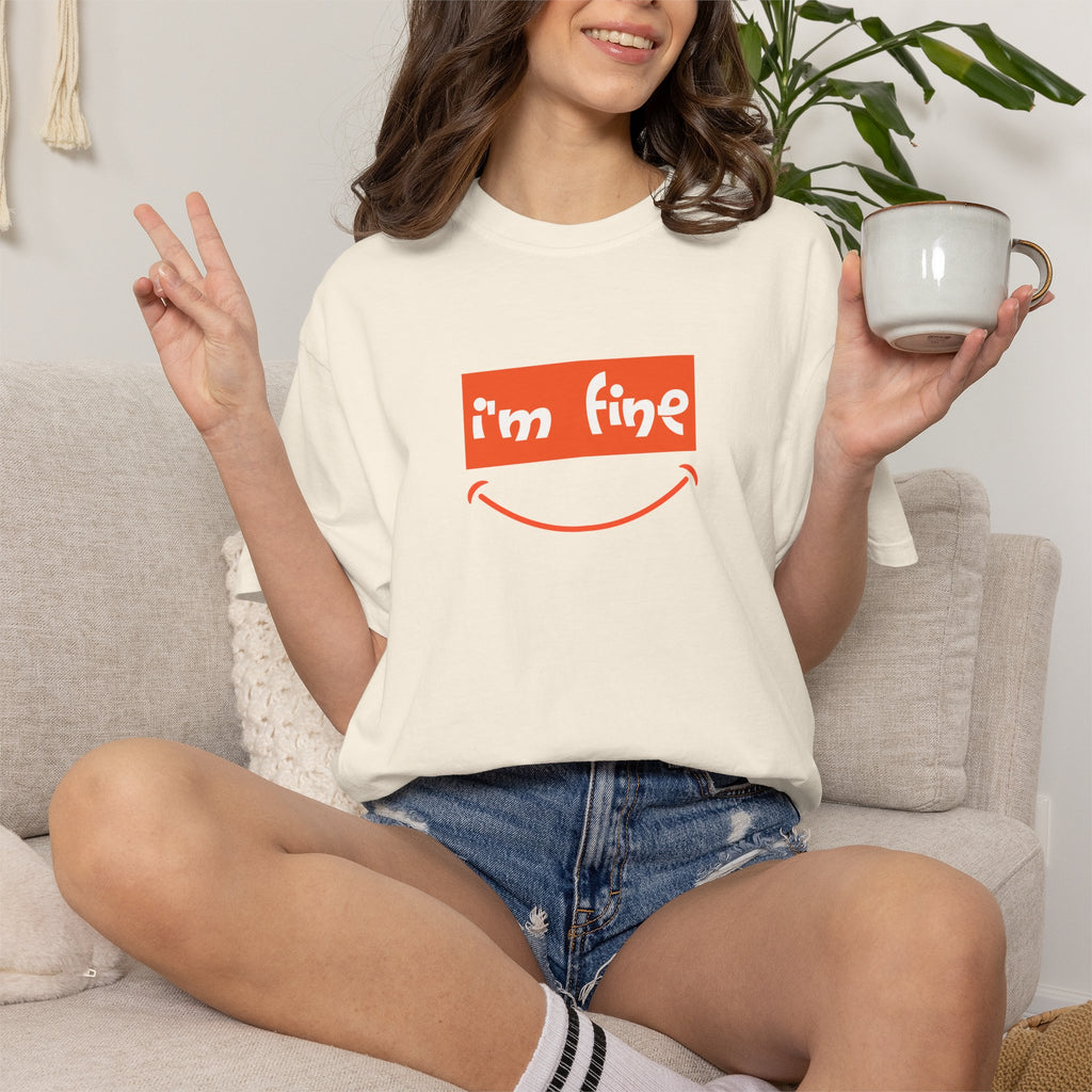 Comfort Colors® I'm Fine Shirt, Sarcastic Humor Shirt, Mental Health Shirt, Funny Therapy Gift, Therapy Shirt, Drowning Shirt, Gift for Her