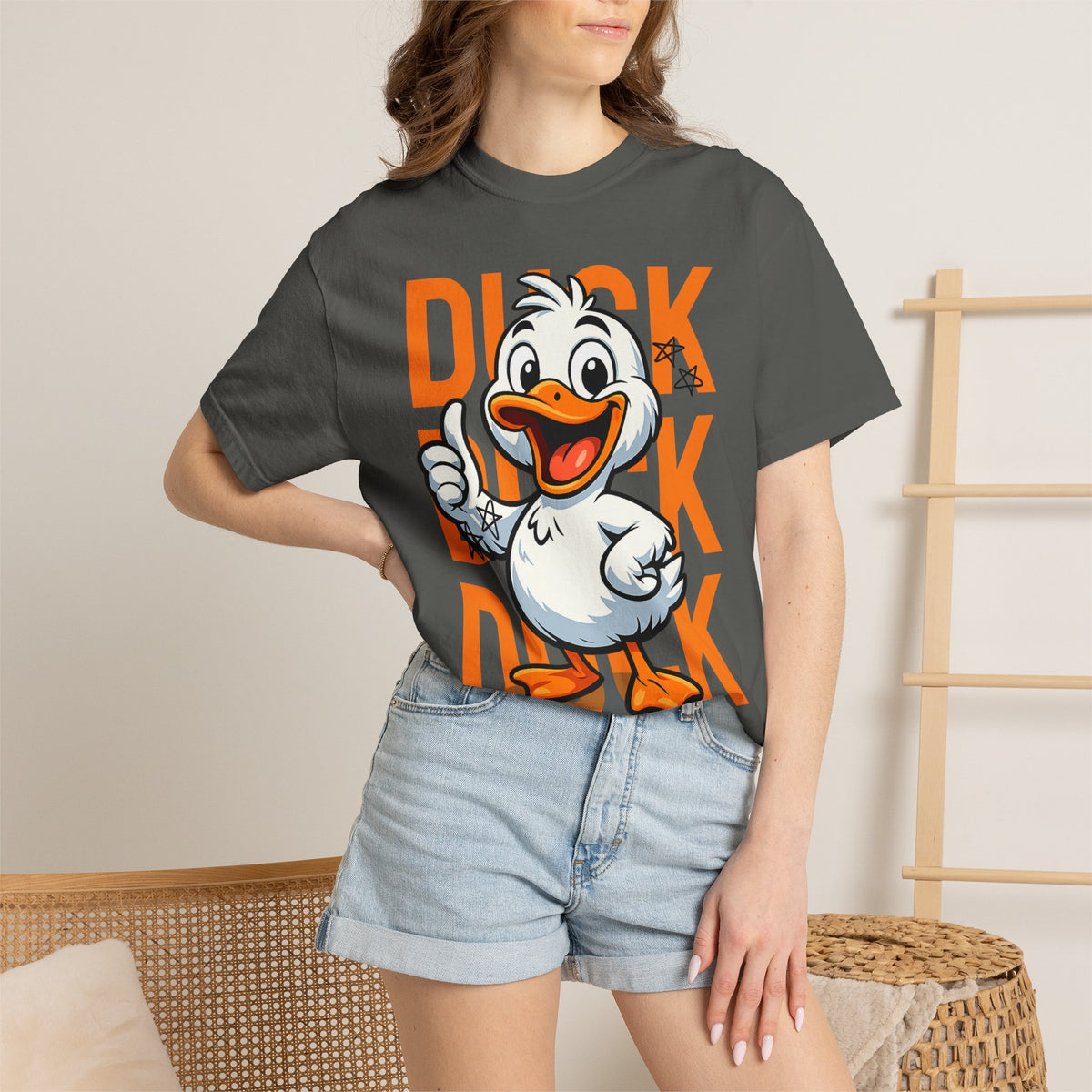 Comfort Colors® Funny Duck Shirt Orange, Cute Duck Graphic Tee, Humorous Animal T-Shirt, Minimalist Funny Shirt, Gift for Duck Lovers
