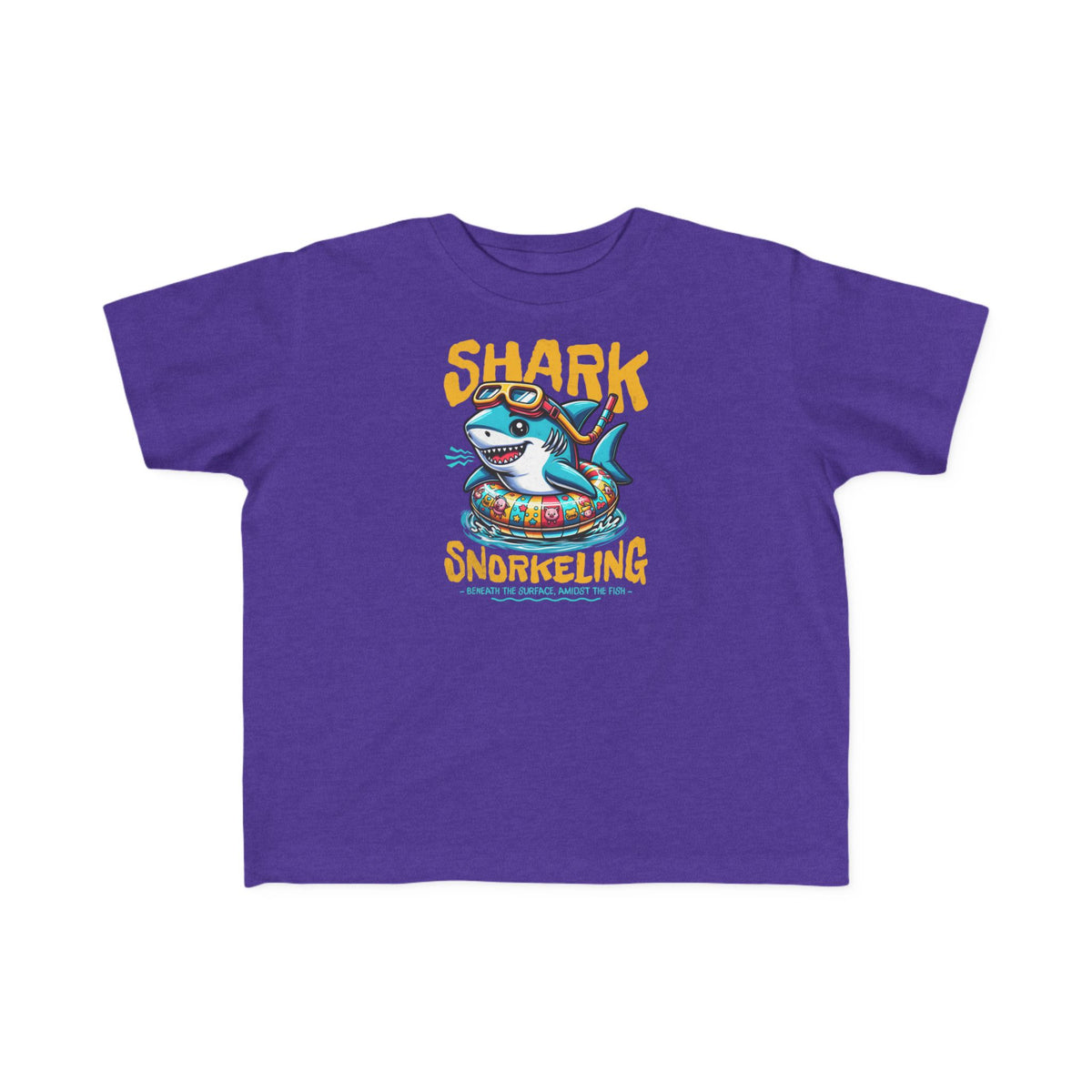 Shark Snorkeling Toddler Shirt, Funny Kids Beach Tee, Shark Graphic Tshirt, Summer Vacation Shirt for Boys Girls, Pool Party Gift for Kids