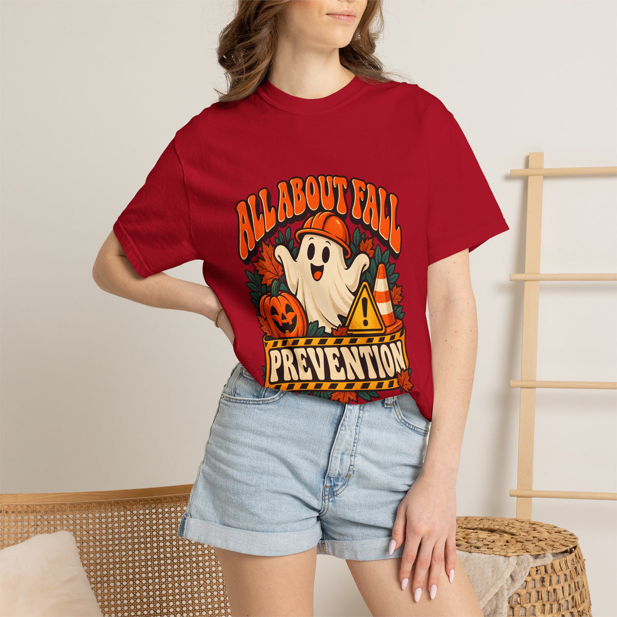 Comfort Colors® All About Fall Prevention T-Shirt, Funny Physical Therapist Gift, Halloween Occupational Therapy Graphic Tee