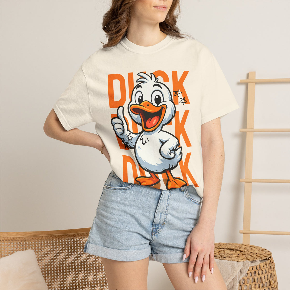 Comfort Colors® Funny Duck Shirt Orange, Cute Duck Graphic Tee, Humorous Animal T-Shirt, Minimalist Funny Shirt, Gift for Duck Lovers