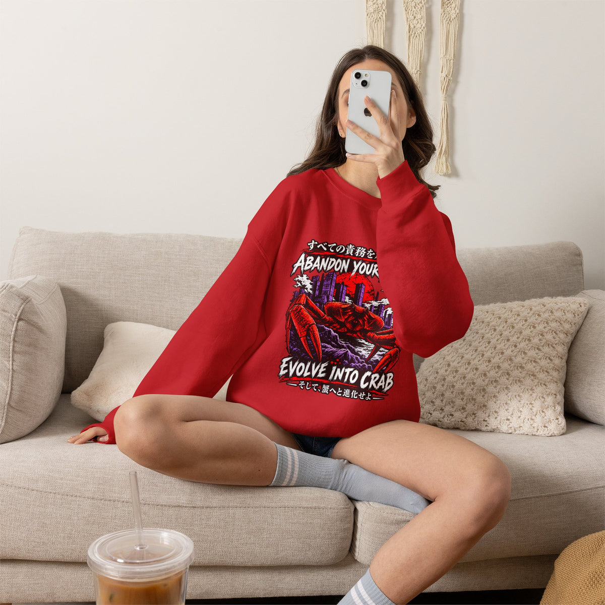Abandon Your Duties Evolve Into Crab Funny Sweatshirt