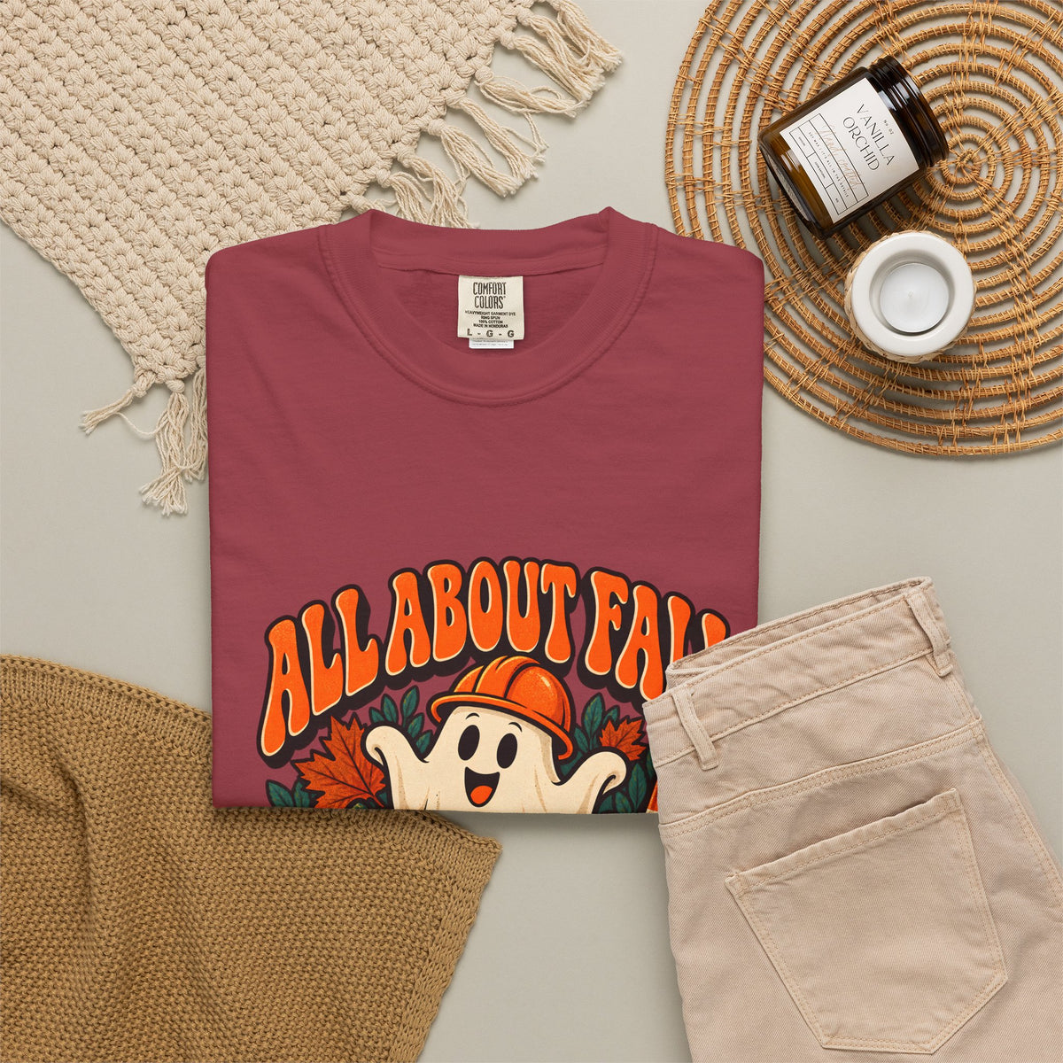 T-shirt Comfort Colors® All About Fall Prevention, cadeau amusant pour kinésithérapeute, t-shirt graphique pour ergothérapeute spécial Halloween