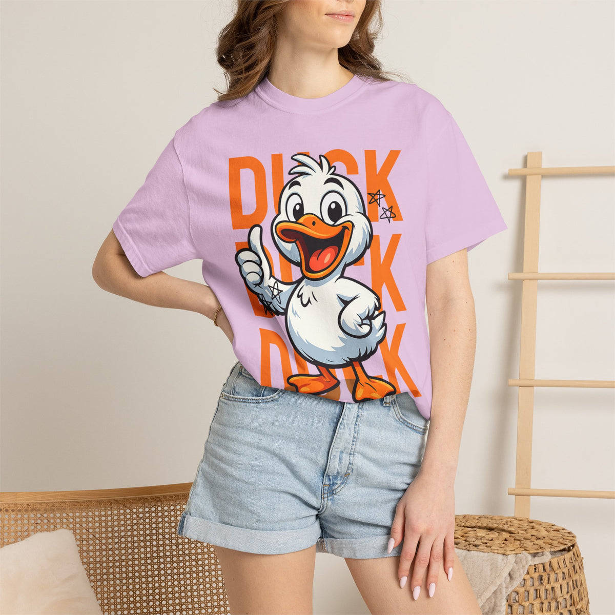 Comfort Colors® Funny Duck Shirt Orange, Cute Duck Graphic Tee, Humorous Animal T-Shirt, Minimalist Funny Shirt, Gift for Duck Lovers