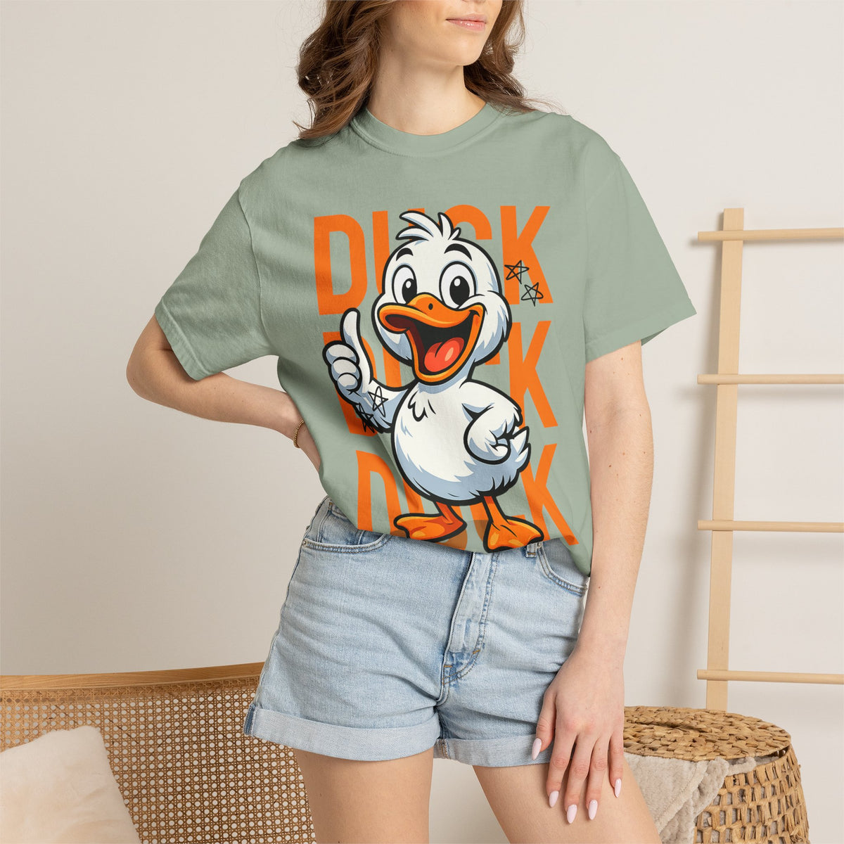 Comfort Colors® Funny Duck Shirt Orange, Cute Duck Graphic Tee, Humorous Animal T-Shirt, Minimalist Funny Shirt, Gift for Duck Lovers