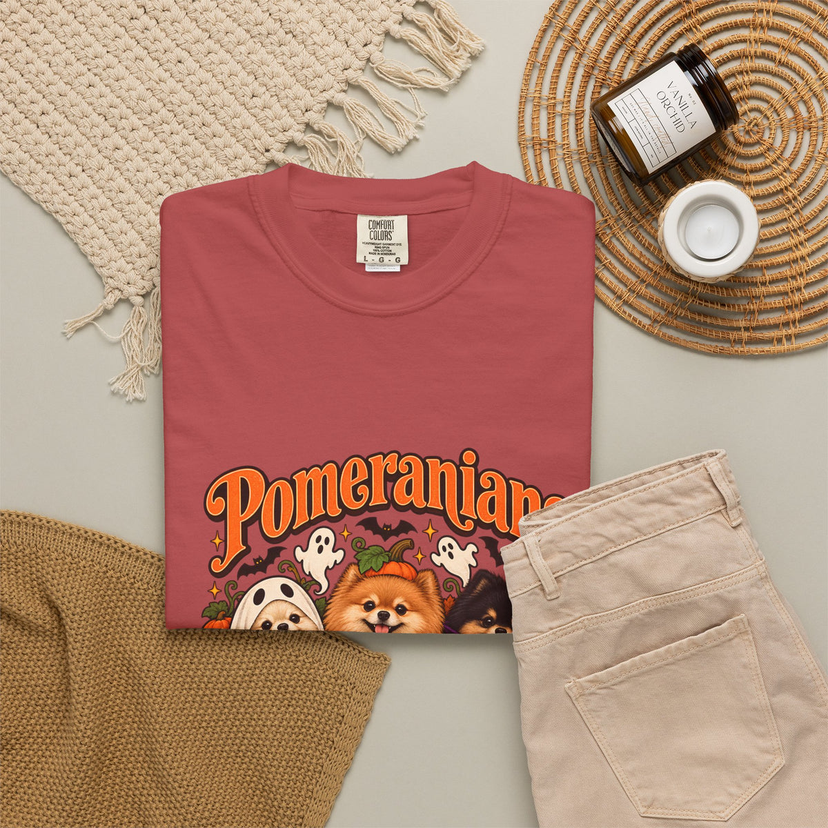 Comfort Colors® Pomeranians Because People Are Creepy Shirt, Funny Pomeranian Lover Gift, Halloween Dog Mom Graphic Tee, Spooky Pom Dog Gift
