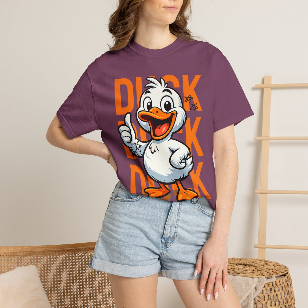 Comfort Colors® Funny Duck Shirt Orange, Cute Duck Graphic Tee, Humorous Animal T-Shirt, Minimalist Funny Shirt, Gift for Duck Lovers