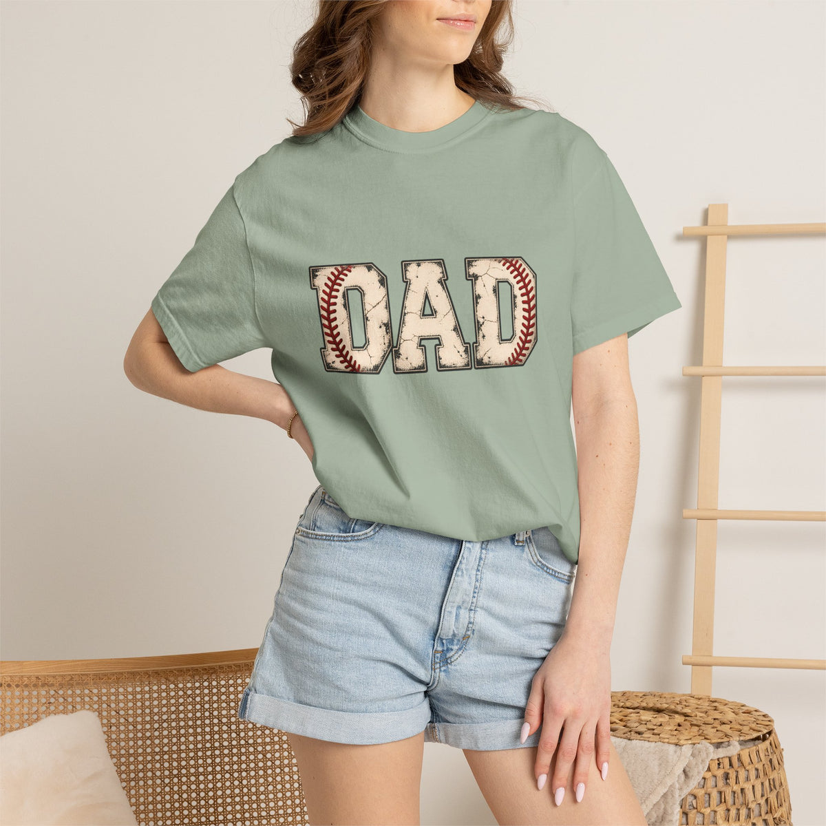 Comfort Colors® Baseball Dad T-Shirt, Vintage Baseball Father Gift, Sports Dad Game Day Graphic Tee, Baseball Player Dad Gift for Him