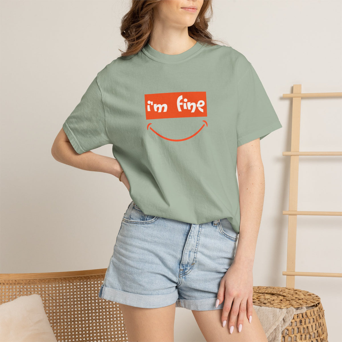 Comfort Colors® I'm Fine Shirt, Sarcastic Humor Shirt, Mental Health Shirt, Funny Therapy Gift, Therapy Shirt, Drowning Shirt, Gift for Her