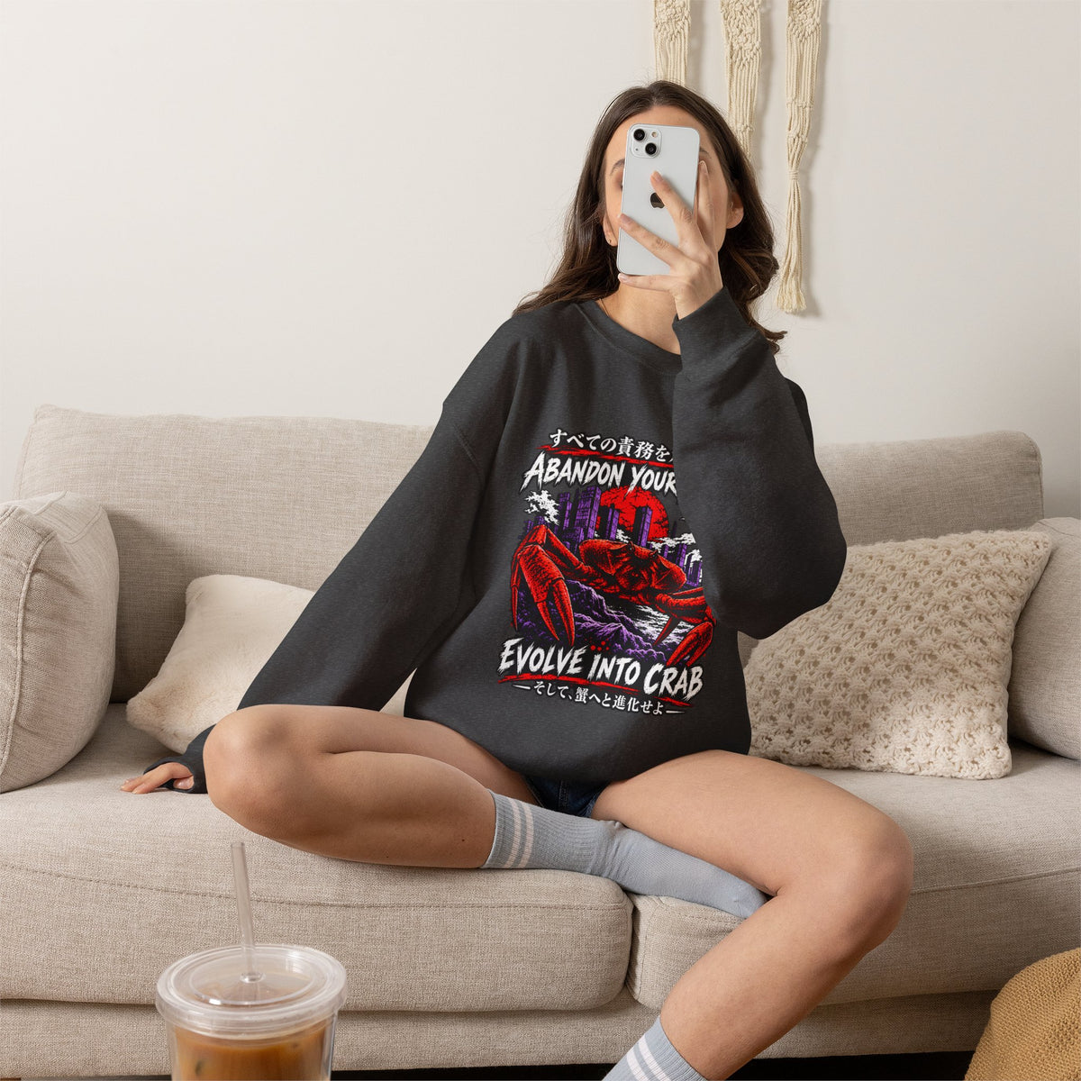 Abandon Your Duties Evolve Into Crab Funny Sweatshirt