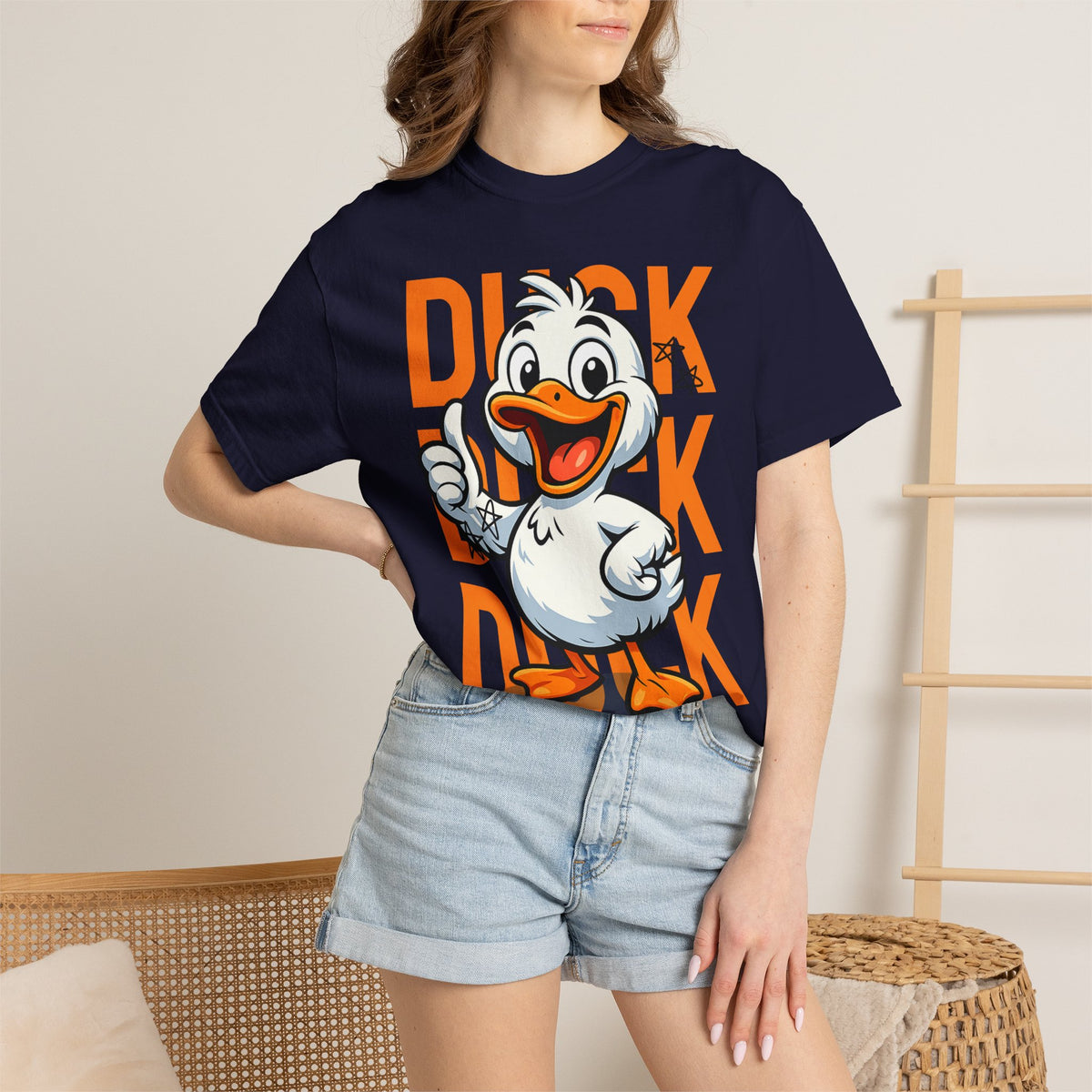 Comfort Colors® Funny Duck Shirt Orange, Cute Duck Graphic Tee, Humorous Animal T-Shirt, Minimalist Funny Shirt, Gift for Duck Lovers