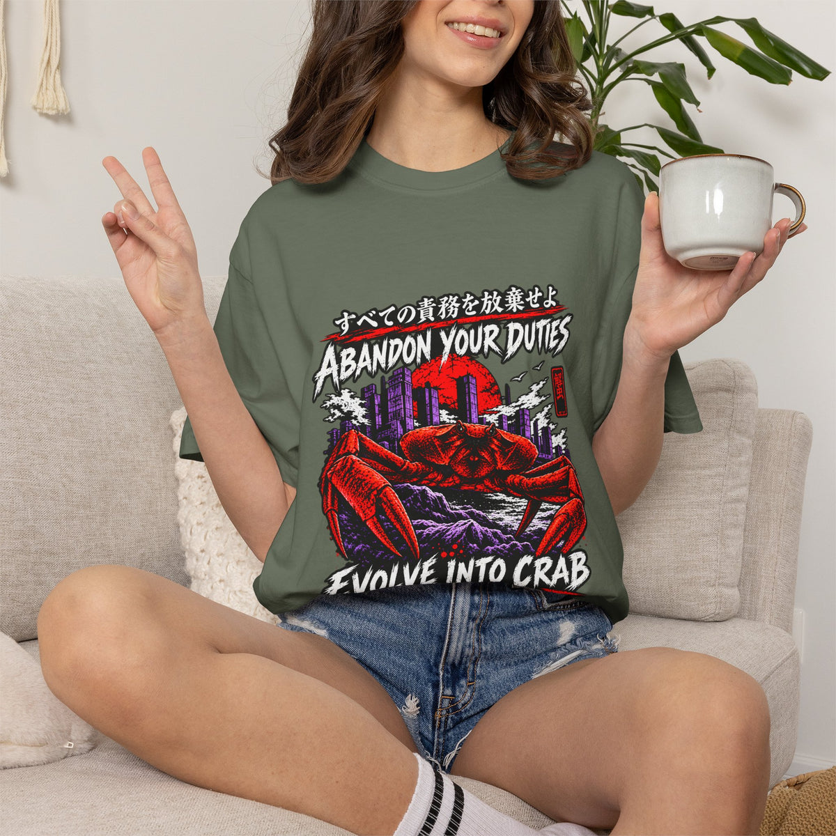 Comfort Colors® Abandon Your Duties Evolve Into Crab Funny T-Shirt