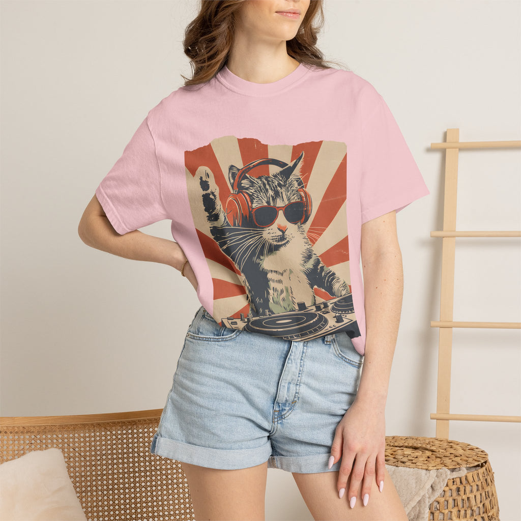 Comfort Colors® Cool DJ Cat Tshirt, Funny Cat With Headphones Shirt, Stylish Cat Lovers Gift, DJ Cat Kitty shirt, Trendy Cat Graphic Shirt