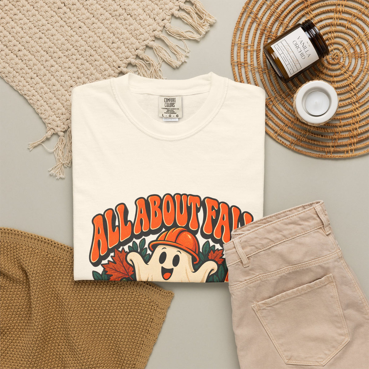 T-shirt Comfort Colors® All About Fall Prevention, cadeau amusant pour kinésithérapeute, t-shirt graphique pour ergothérapeute spécial Halloween