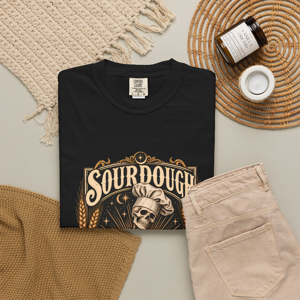 Comfort Colors® Sourdough Because Regular Bread Is Stupid T-Shirt, Funny Sourdough Baker Gift, Skeleton Bread Lover, Baking Humor Shirt