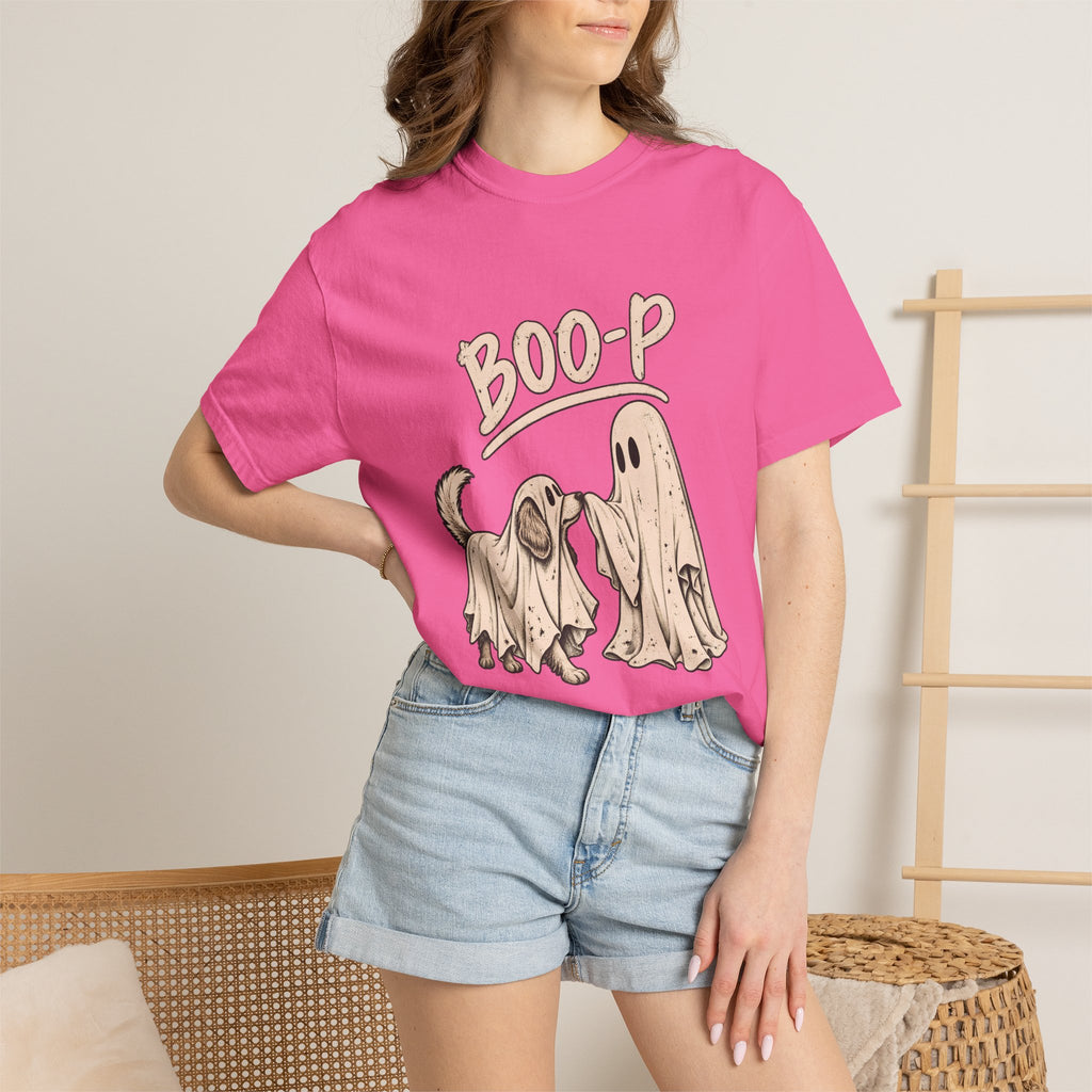 Camiseta para perro Comfort Colors® Boo-P, divertido regalo de Halloween de perro fantasma, bonito regalo de temporada espeluznante para amantes de los perros, camiseta gráfica de disfraz de fantasma a juego
