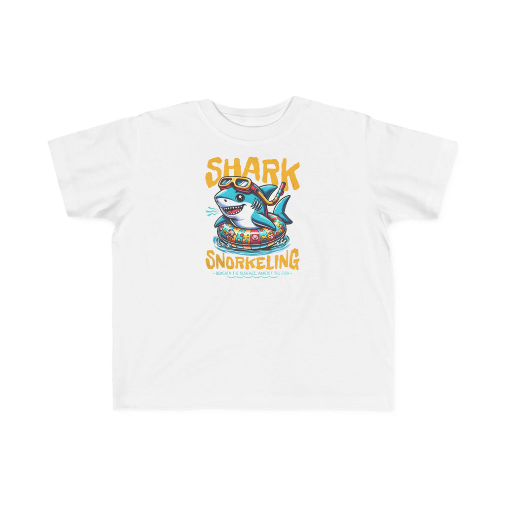 Shark Snorkeling Toddler Shirt, Funny Kids Beach Tee, Shark Graphic Tshirt, Summer Vacation Shirt for Boys Girls, Pool Party Gift for Kids