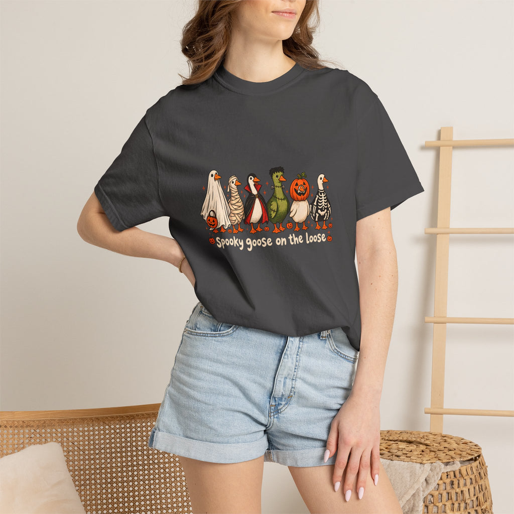 Camiseta divertida de ganso de Halloween Comfort Colors®, camisa de ganso espeluznante, camisa de Halloween, camiseta de ganso esqueleto, camisa de temporada espeluznante, camiseta espeluznante