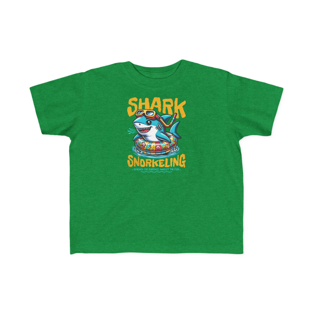 Shark Snorkeling Toddler Shirt, Funny Kids Beach Tee, Shark Graphic Tshirt, Summer Vacation Shirt for Boys Girls, Pool Party Gift for Kids