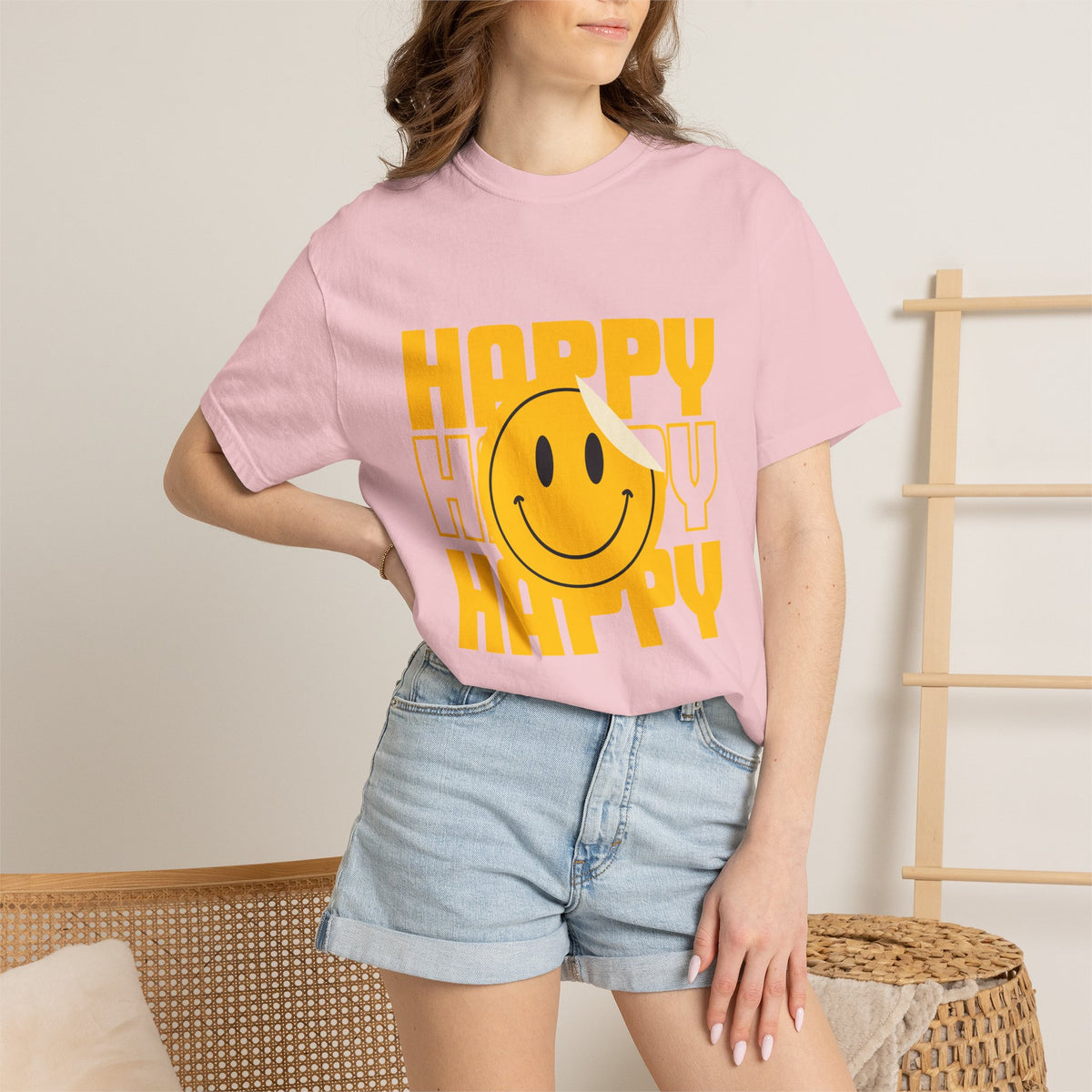 Comfort Colors® Retro Happy Smiley Face Shirt, 70s Vintage Smile Tee, Positive Vibes T-Shirt, Y2K Nostalgia Gift, Good Vibes Only