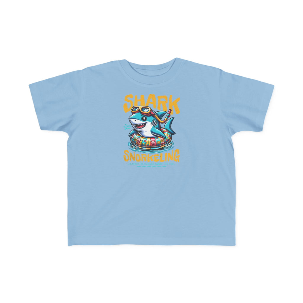Shark Snorkeling Toddler Shirt, Funny Kids Beach Tee, Shark Graphic Tshirt, Summer Vacation Shirt for Boys Girls, Pool Party Gift for Kids