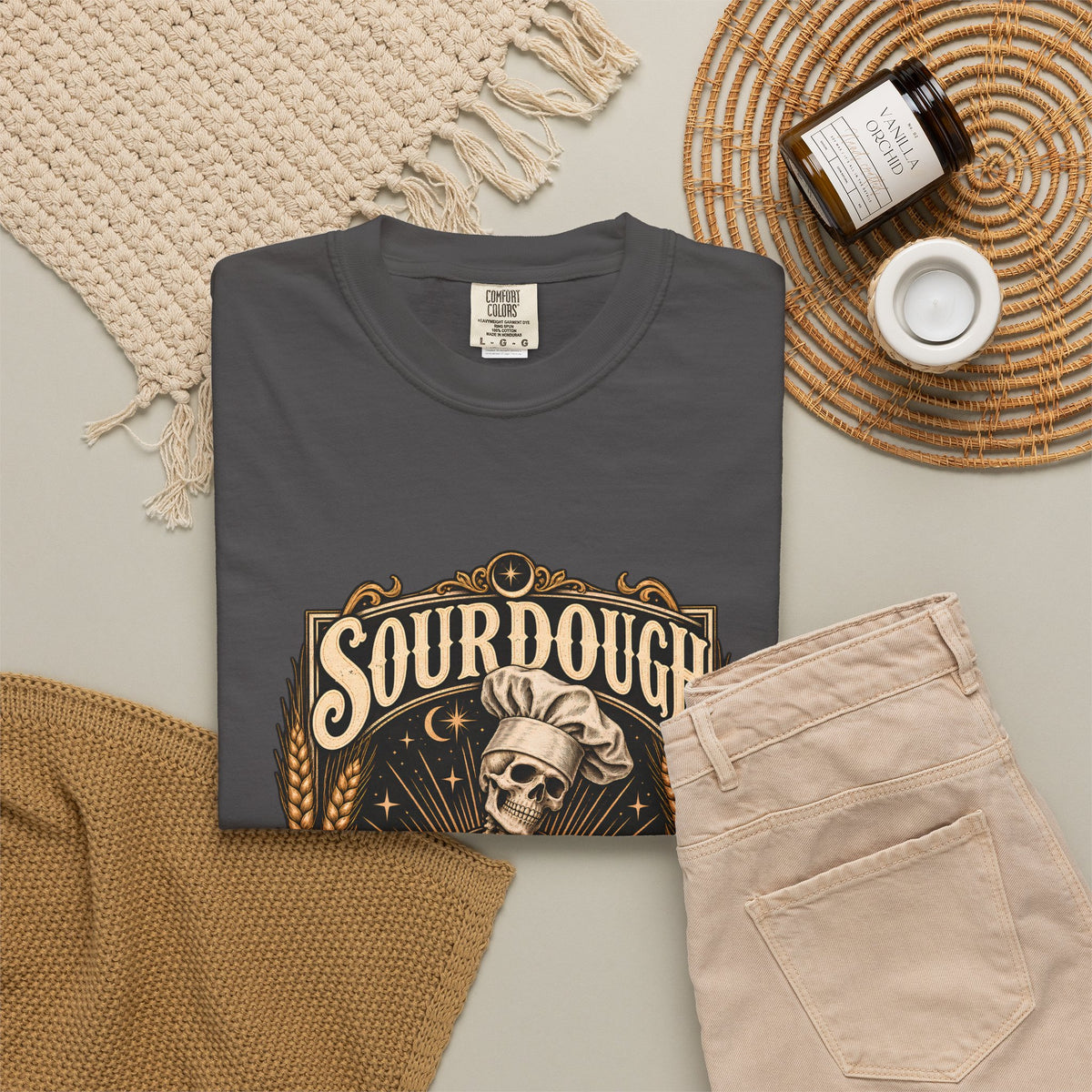 Camiseta Comfort Colors® Sourdough Because Regular Bread Is Stupid, regalo divertido para panadero de masa madre, amante del pan con esqueleto, camisa con humor sobre hornear