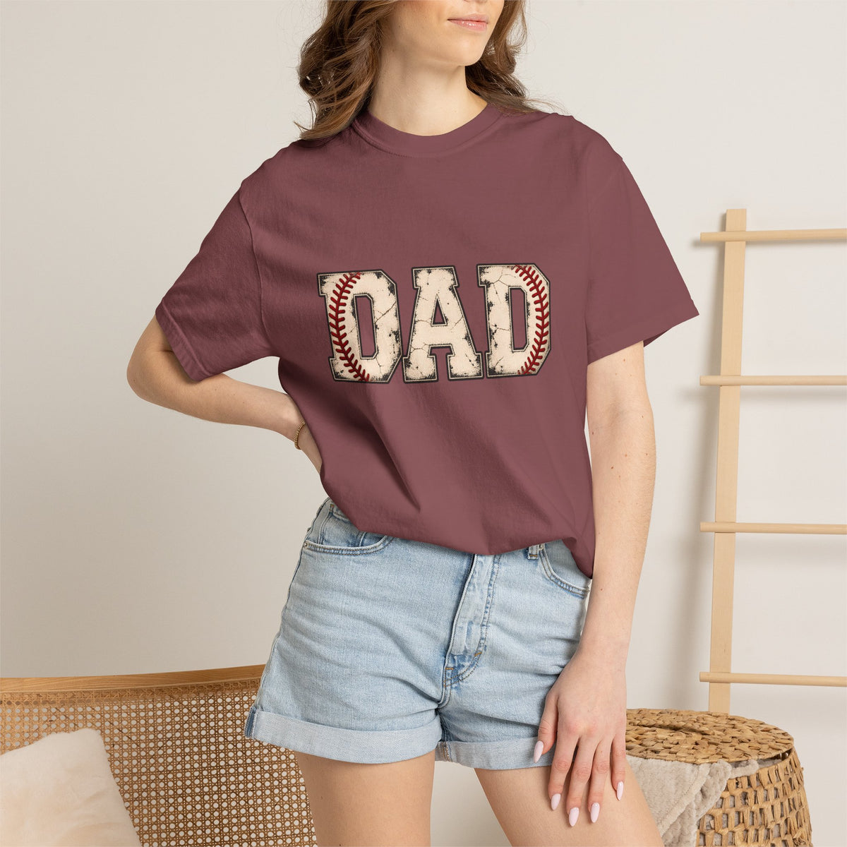 Comfort Colors® Baseball Dad T-Shirt, Vintage Baseball Father Gift, Sports Dad Game Day Graphic Tee, Baseball Player Dad Gift for Him