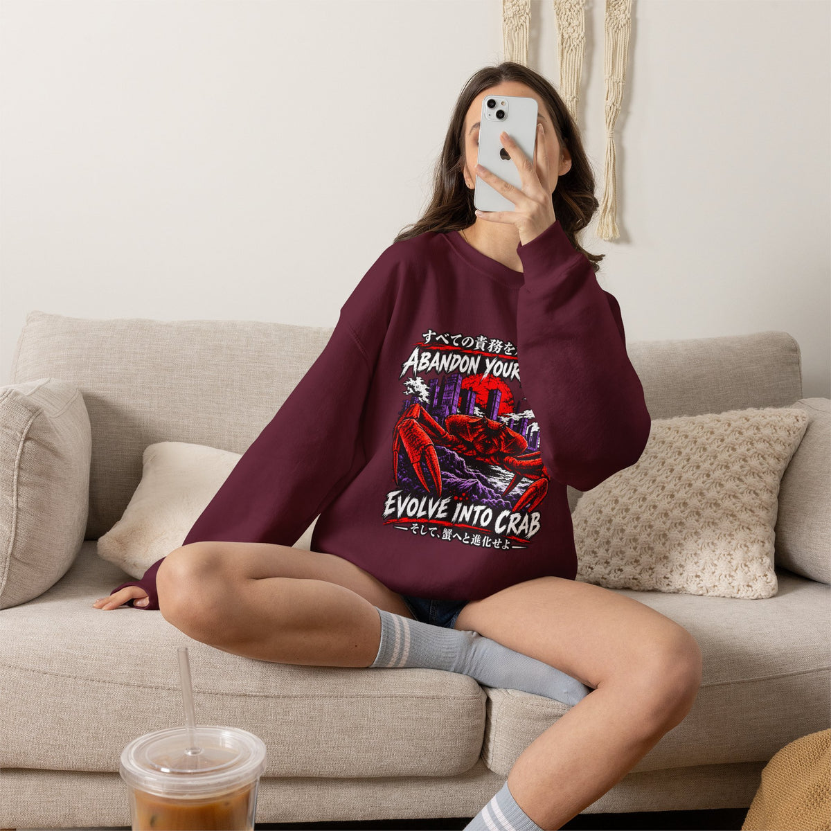 Abandon Your Duties Evolve Into Crab Funny Sweatshirt