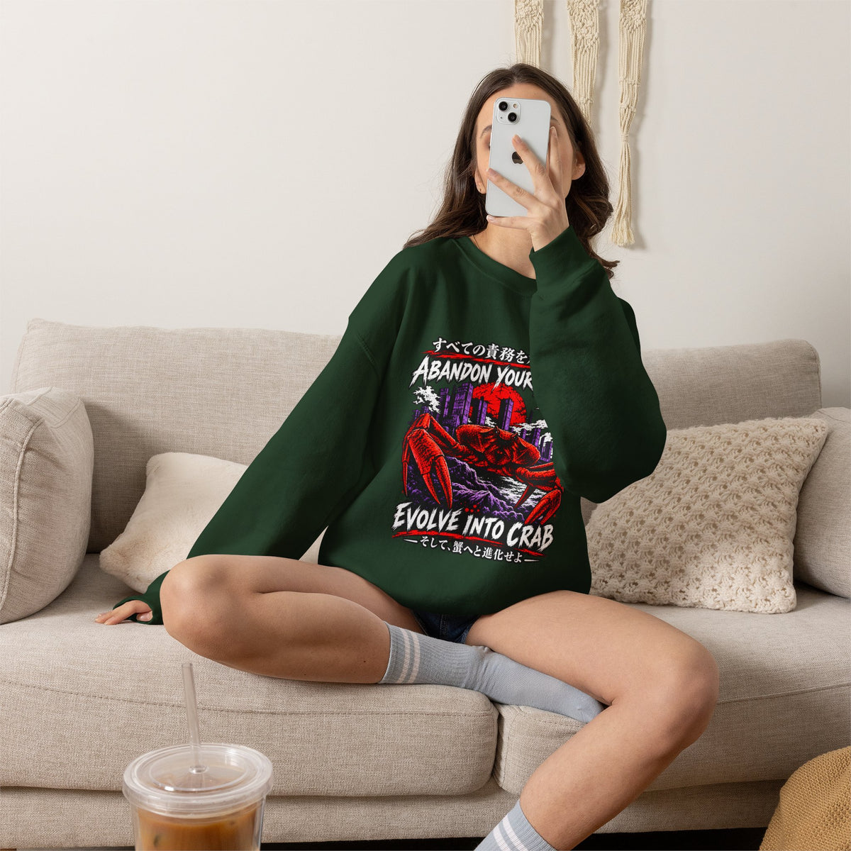 Abandon Your Duties Evolve Into Crab Funny Sweatshirt