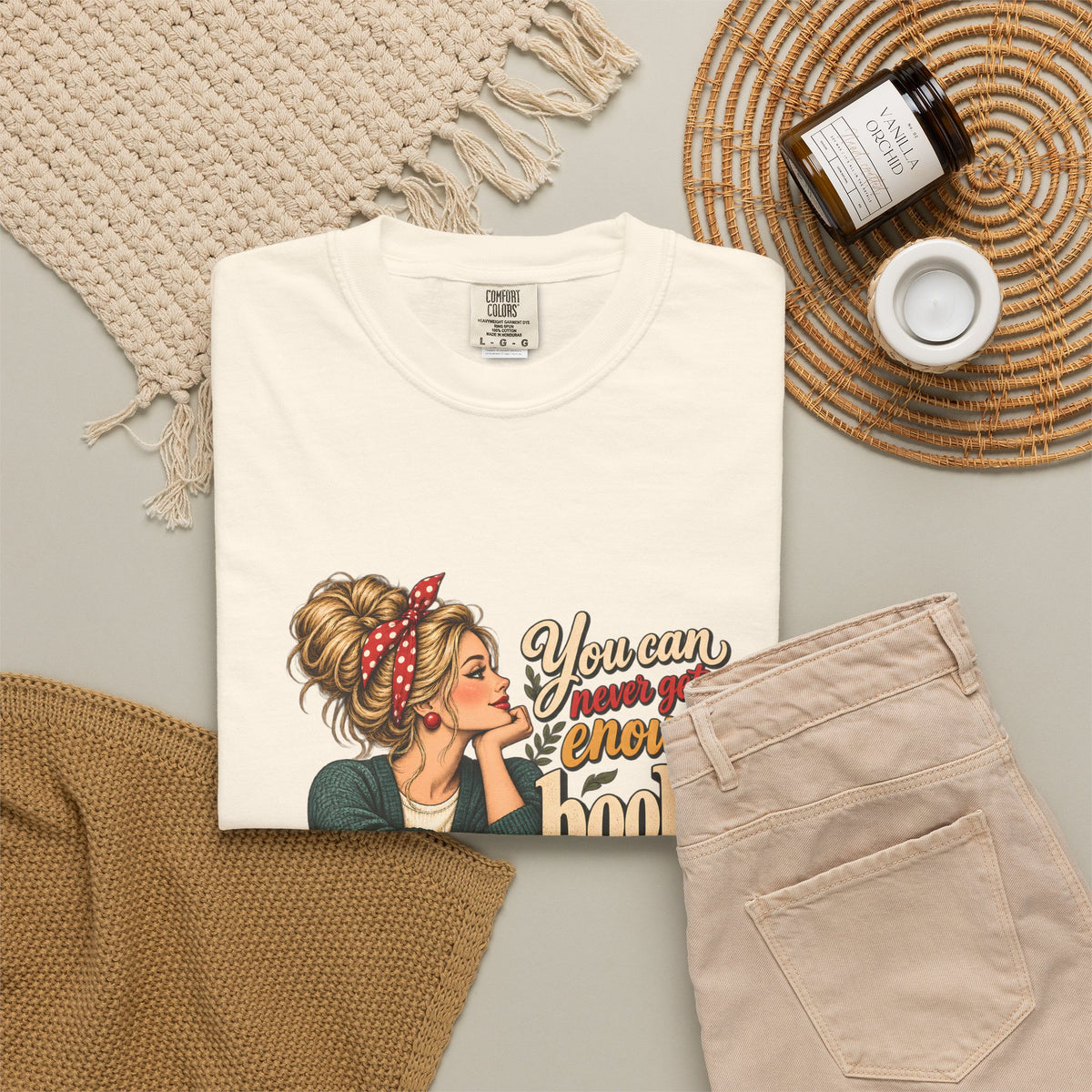 Comfort Colors® You Can Never Get Enough Books Into the Hands of Enough Children Shirt, Teacher Reading Gift, Book Lover Teacher Graphic Tee
