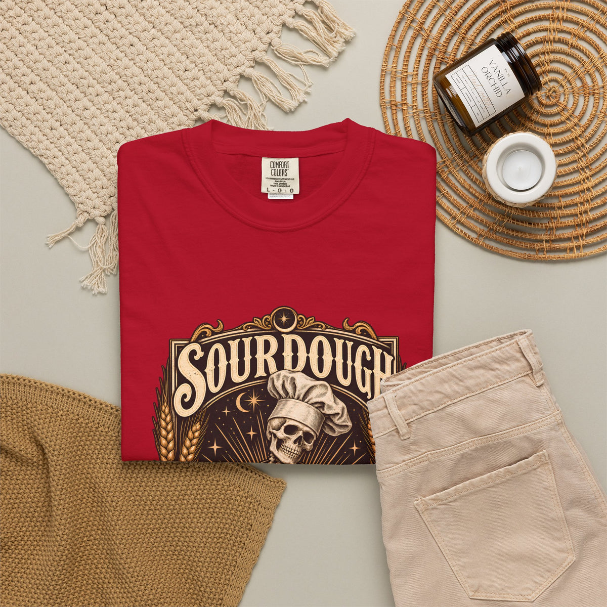 Camiseta Comfort Colors® Sourdough Because Regular Bread Is Stupid, regalo divertido para panadero de masa madre, amante del pan con esqueleto, camisa con humor sobre hornear
